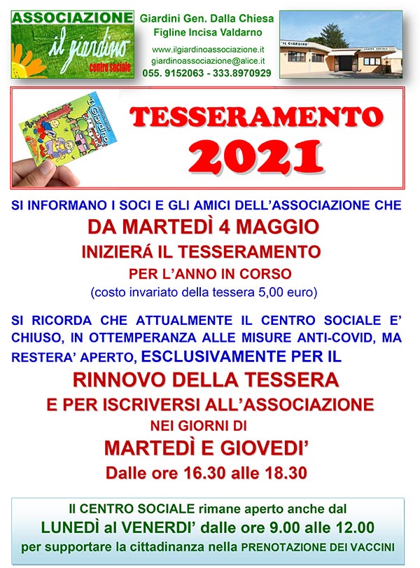 Clicca quì per aprire la pagina info corsi Manifesto tessere 2021